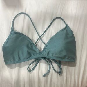 Carve designs light blue shimmery bikini swimsuit top Size Small